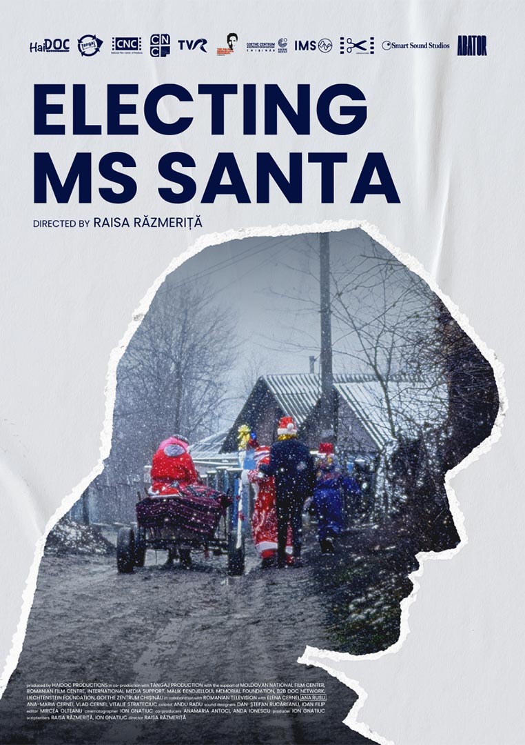 Electing Ms Santa (2025) Poster film Electing Ms Santa (2025), regia Raisa Răzmeriță – producție HaiDOC Productions și Tangaj Production, portofoliu ARTRIGHT.